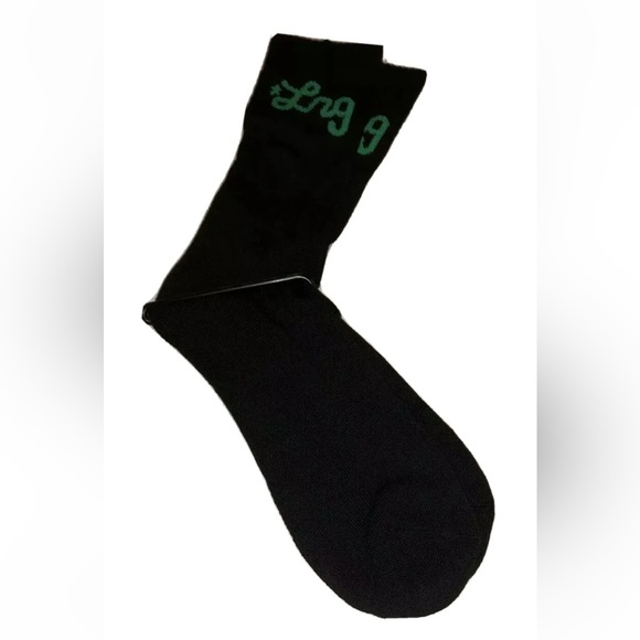 LRG Lifted Research Group Crew Socks 1 Pair Men 6.5-12 Black w/ Green Logo NEW! - Picture 6 of 10
